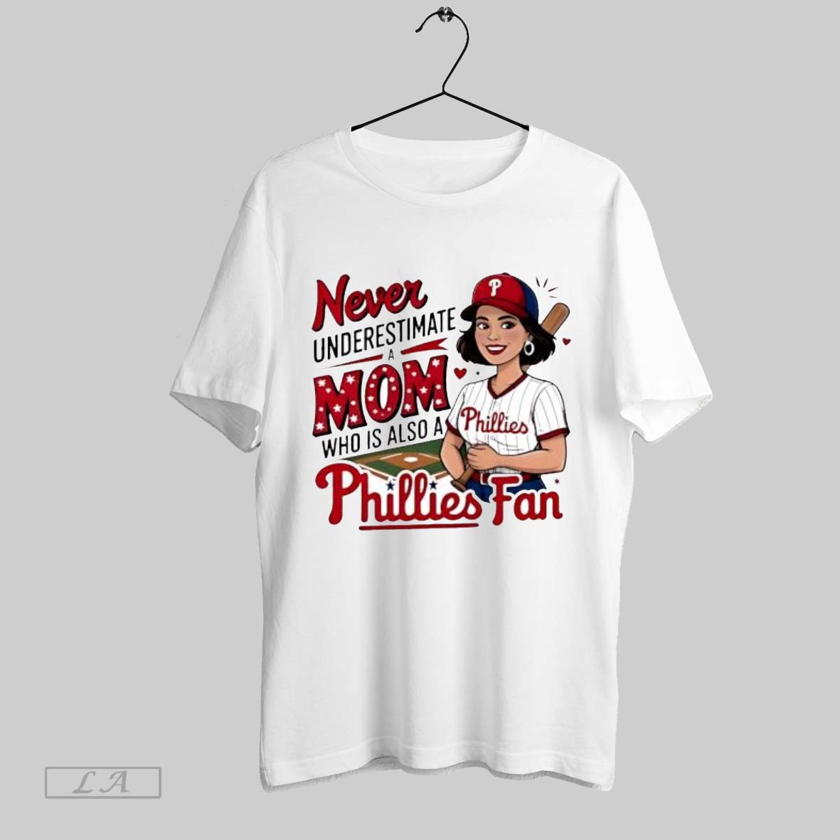 Original Never Underestimate Mom Who Is Also Phillies Baseball Fan Posters White T-Shirts, Hoodie, Sweatshirt - T-Shirt, Sweatshirt, Hoodie