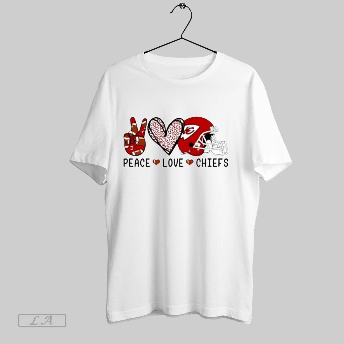 Original Peace Love Chiefs Football Fan Red White Leopard Print Posters White T-Shirts, Hoodie, Sweatshirt - T-Shirt, Sweatshirt, Hoodie