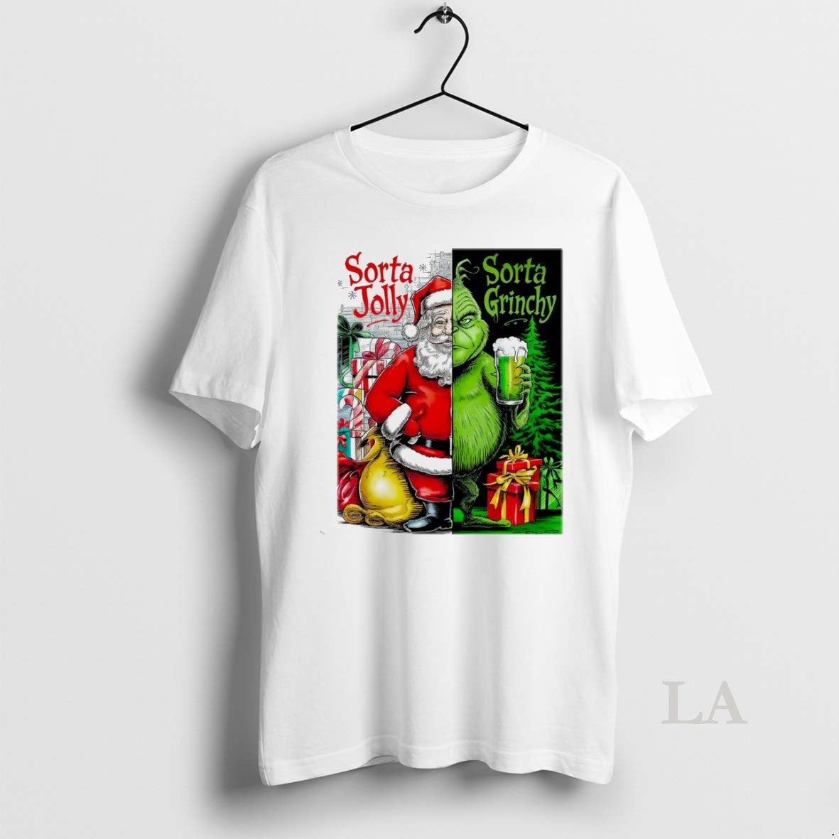 Original Santa Claus X Grinch Sorta Jolly Sorta Grinch White T-Shirts, Hoodie, Sweatshirt - T-Shirt, Sweatshirt, Hoodie
