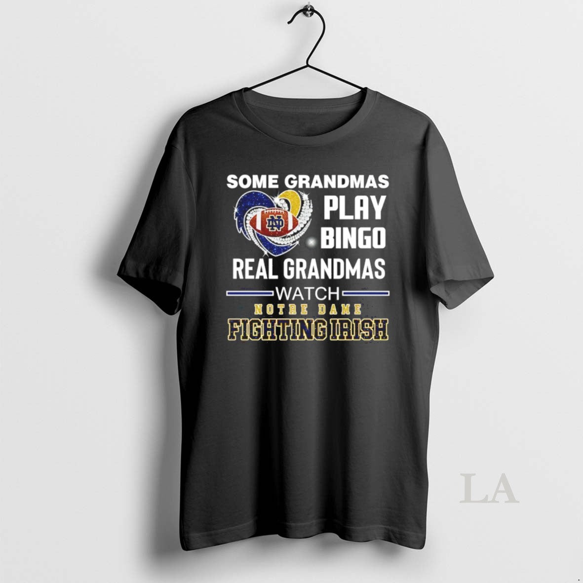 Original Some Grandmas Play Bingo Real Grandmas Watch Notre Dame Fighting Irish Diamond Heart T-Shirts, Hoodie, Sweatshirt - T-Shirt, Sweatshirt, Hoodie