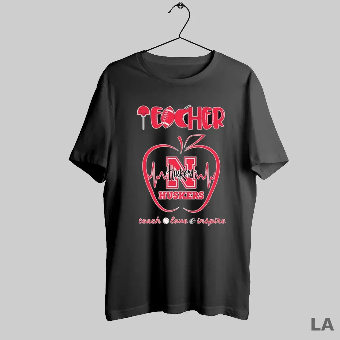 Original Teacher Heartbeat Nebraska Cornhuskers Teach Love Inspire T-Shirts, Hoodie, Sweatshirt - T-Shirt, Sweatshirt, Hoodie