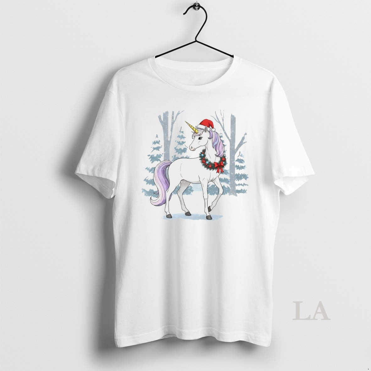 Original Unicorn Wreath Winter Forest White T-Shirts, Hoodie, Sweatshirt - T-Shirt, Sweatshirt, Hoodie