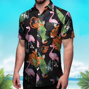 Orioles And Flamingo Hawaiian Shirt - Orioles Hawaiian Shirt Unisex T-shirt, Sweatshirt, Hoodie, Long Sleeve Tee - T-Shirt, Sweatshirt, Hoodie