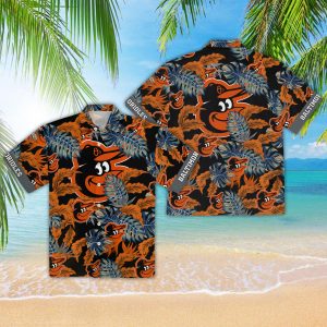 Orioles Tropical Leaves Black MLB Hawaiian Shirt for Men Women Unisex T-shirt, Sweatshirt, Hoodie, Long Sleeve Tee - T-Shirt, Sweatshirt, Hoodie