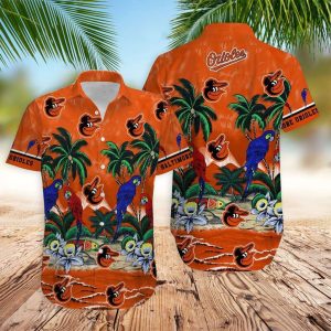 Orioles Tropical Sea And Parrots Hawaiian Shirt - Orioles Hawaiian Shirt Unisex T-shirt, Sweatshirt, Hoodie, Long Sleeve Tee - T-Shirt, Sweatshirt, Hoodie