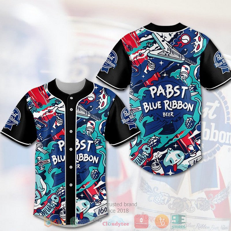 Pabst Blue Ribbon Beer blue black Baseball shirt Unisex T-shirt, Sweatshirt, Hoodie, Long Sleeve Tee - T-Shirt, Sweatshirt, Hoodie