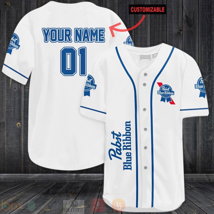 FASHION Pabst Blue Ribbon Personalized Baseball Jerseys Botton Shirt Unisex T-shirt, Sweatshirt, Hoodie, Long Sleeve Tee - T-Shirt, Sweatshirt, Hoodie