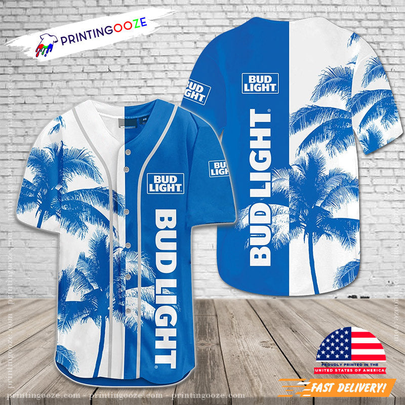Palm Trees Bud Light Baseball Jersey Unisex T-shirt, Sweatshirt, Hoodie, Long Sleeve Tee - T-Shirt, Sweatshirt, Hoodie