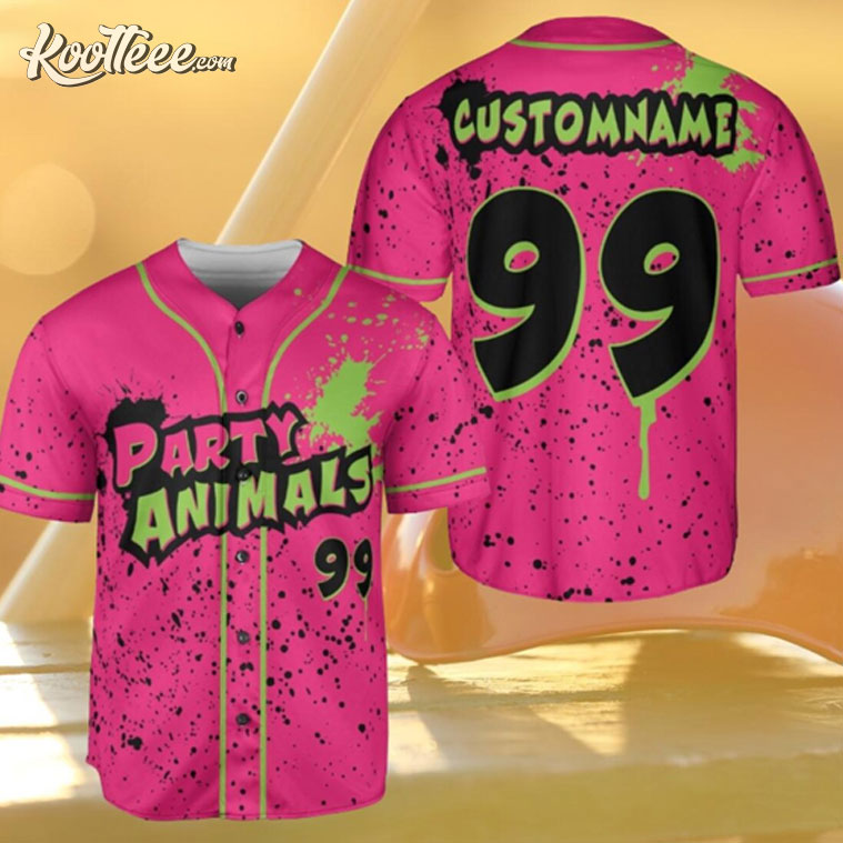 Party Animals Monkey Team Banana Ball Custom Baseball Jersey Unisex T-shirt, Sweatshirt, Hoodie, Long Sleeve Tee - T-Shirt, Sweatshirt, Hoodie