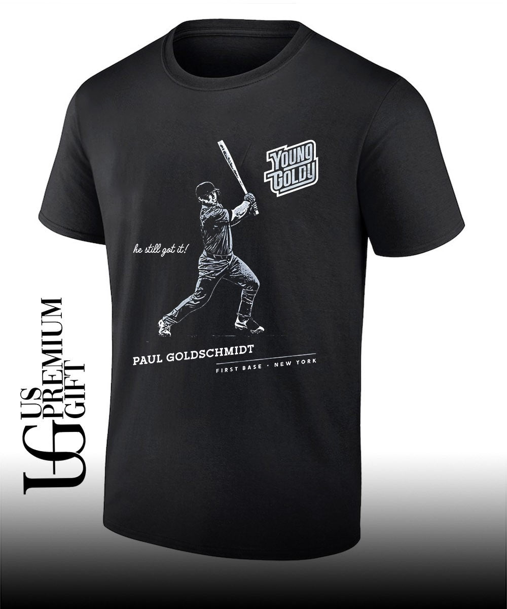Paul Goldschmidt St. Louis Cardinals Young Goldy he still got it baseball shirt Unisex T-shirt, Sweatshirt, Hoodie, Long Sleeve Tee - T-Shirt, Sweatshirt, Hoodie