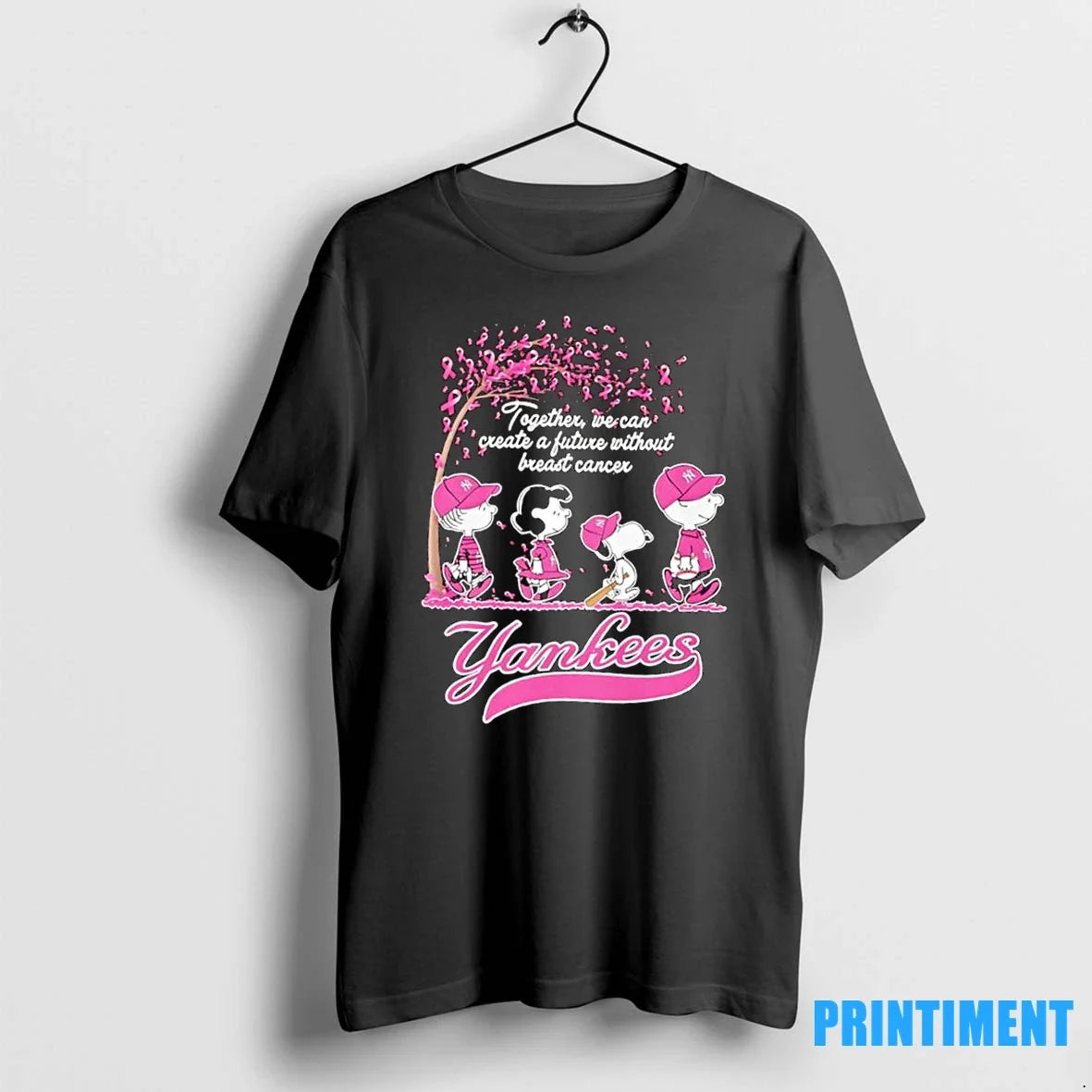 Peanuts Characters Vs New York Yankees Together We Can Create Future Without Breast Cancer T-Shirts, Hoodie, Sweatshirt - T-Shirt, Sweatshirt, Hoodie