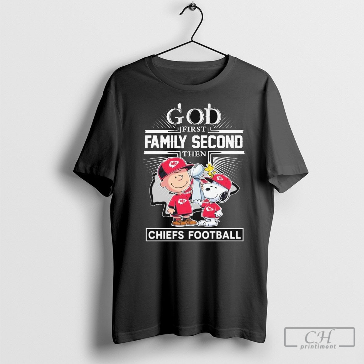 Peanuts X God First Family Second Then Kansas City Chiefs Football Shirts T-Shirts, Hoodie, Sweatshirt - T-Shirt, Sweatshirt, Hoodie