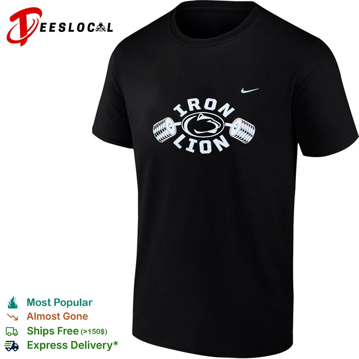 Penn State Iron Lion barbell logo shirt Unisex T-shirt, Sweatshirt, Hoodie, Long Sleeve Tee - T-Shirt, Sweatshirt, Hoodie
