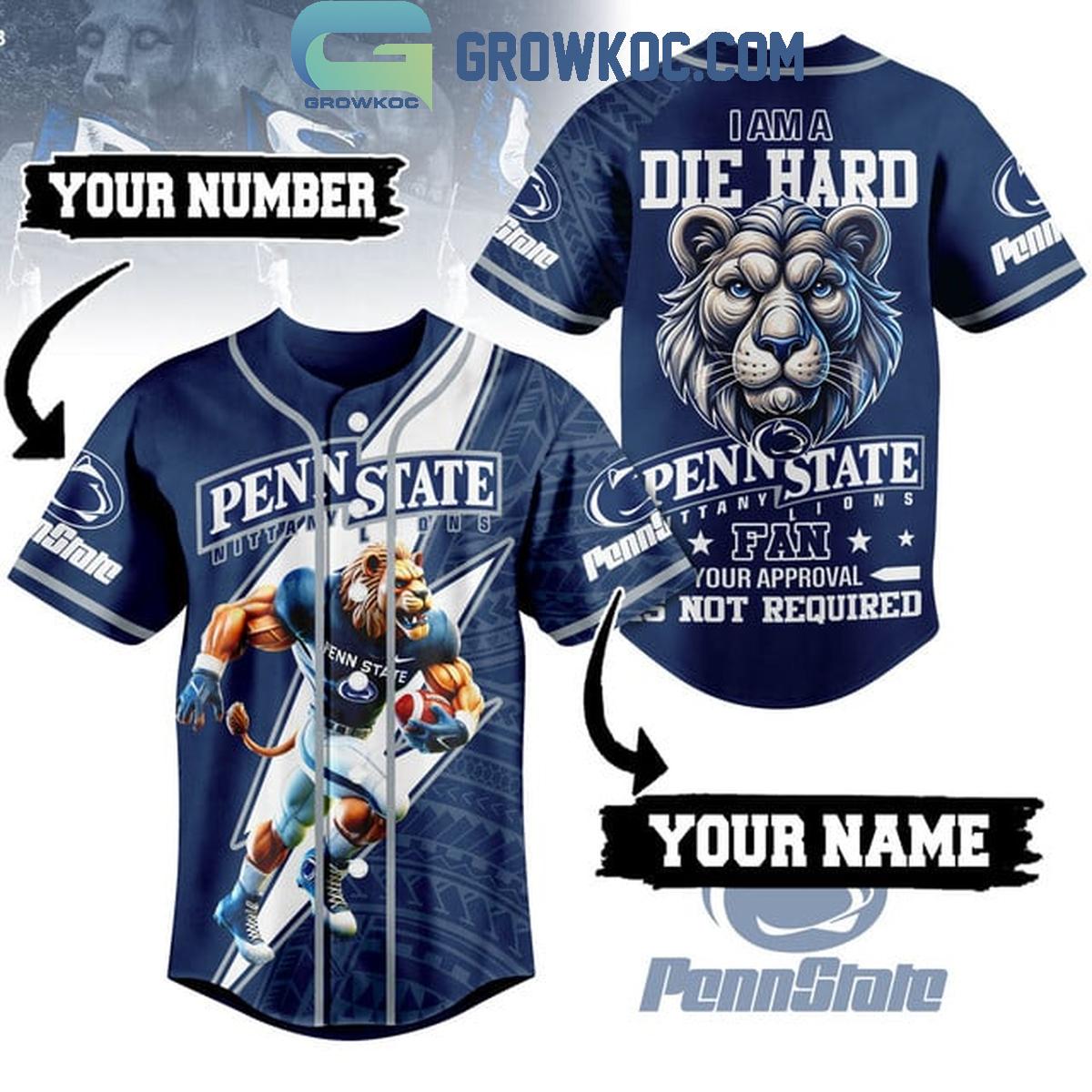Penn State Nittany Lions Die Hard Fan Forever Personalized Baseball Jersey Unisex T-shirt, Sweatshirt, Hoodie, Long Sleeve Tee - T-Shirt, Sweatshirt, Hoodie