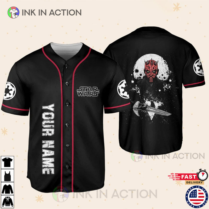 Personalize Starwar Darth Maul Scimitar Baseball Jersey Unisex T-shirt, Sweatshirt, Hoodie, Long Sleeve Tee - T-Shirt, Sweatshirt, Hoodie