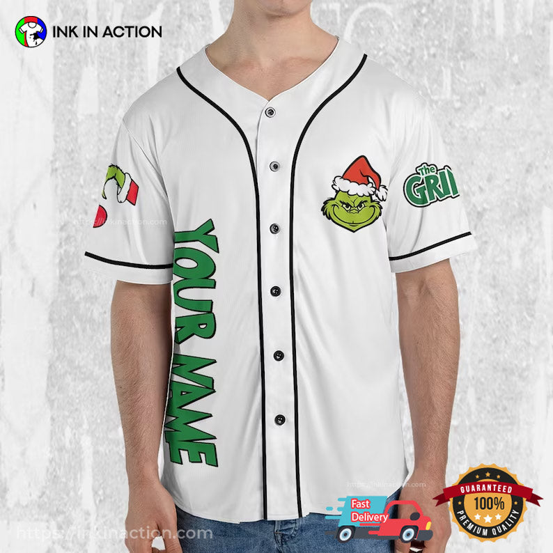 Personalize The Grinch Feeling Extra Grincy Today Baseball Jersey Unisex T-shirt, Sweatshirt, Hoodie, Long Sleeve Tee - T-Shirt, Sweatshirt, Hoodie