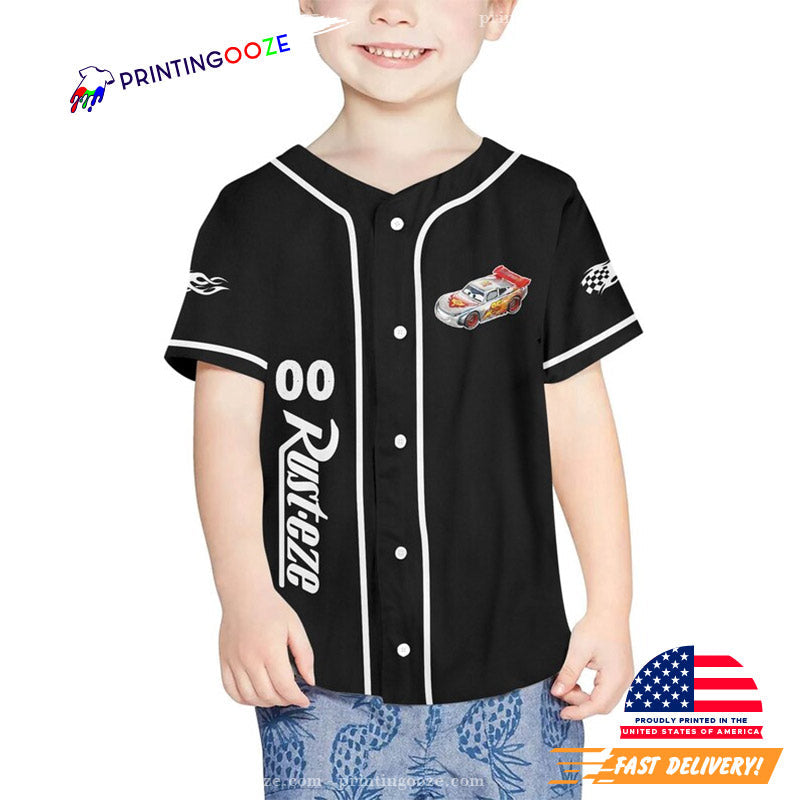 Personalize Light Mcqueen Speed Baseball Jersey Unisex T-shirt, Sweatshirt, Hoodie, Long Sleeve Tee - T-Shirt, Sweatshirt, Hoodie