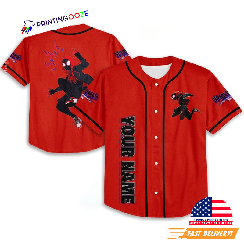 Personalized Miles Morales Comic Baseball Jersey Unisex T-shirt, Sweatshirt, Hoodie, Long Sleeve Tee - T-Shirt, Sweatshirt, Hoodie