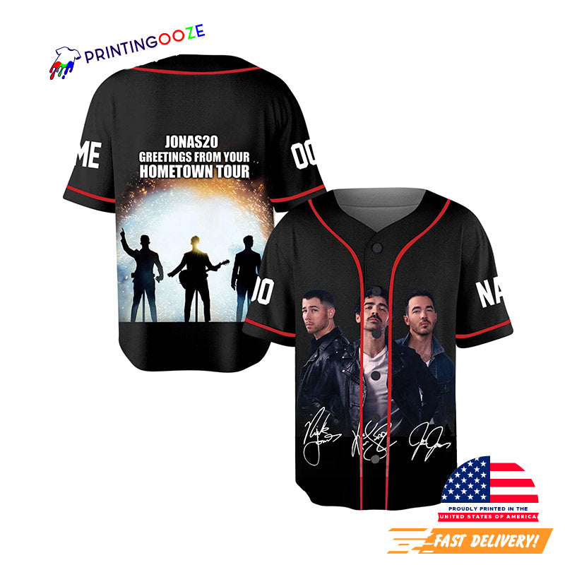 Personalized 20th Anniversary Of Jonas Baseball Jersey Unisex T-shirt, Sweatshirt, Hoodie, Long Sleeve Tee - T-Shirt, Sweatshirt, Hoodie