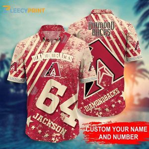 Personalized Arizona Diamondbacks Grunge Stripe American Flag Pattern MLB Hawaiian Shirt Unisex T-shirt, Sweatshirt, Hoodie, Long Sleeve Tee - T-Shirt, Sweatshirt, Hoodie