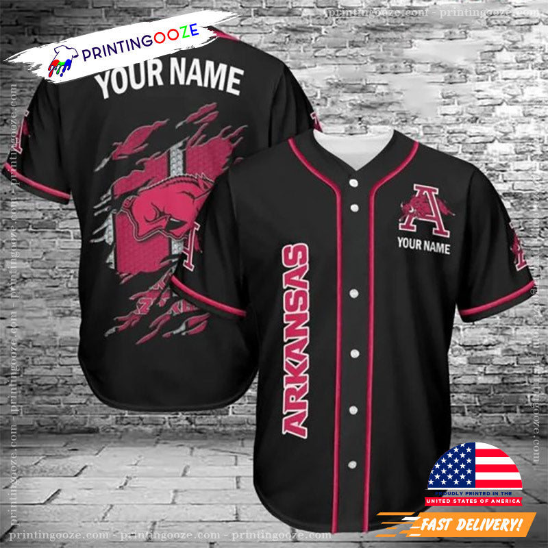 Personalized Arkansas Razorbacks Baseball Jersey Unisex T-shirt, Sweatshirt, Hoodie, Long Sleeve Tee - T-Shirt, Sweatshirt, Hoodie