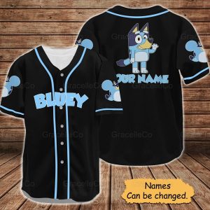 Personalized Bluey Baseball Shirt, Custom Bluey Jersey Shirt, Bluey Shirt Men, Bingo Shirt, Bluey Lover Gift - T-Shirt, Sweatshirt, Hoodie