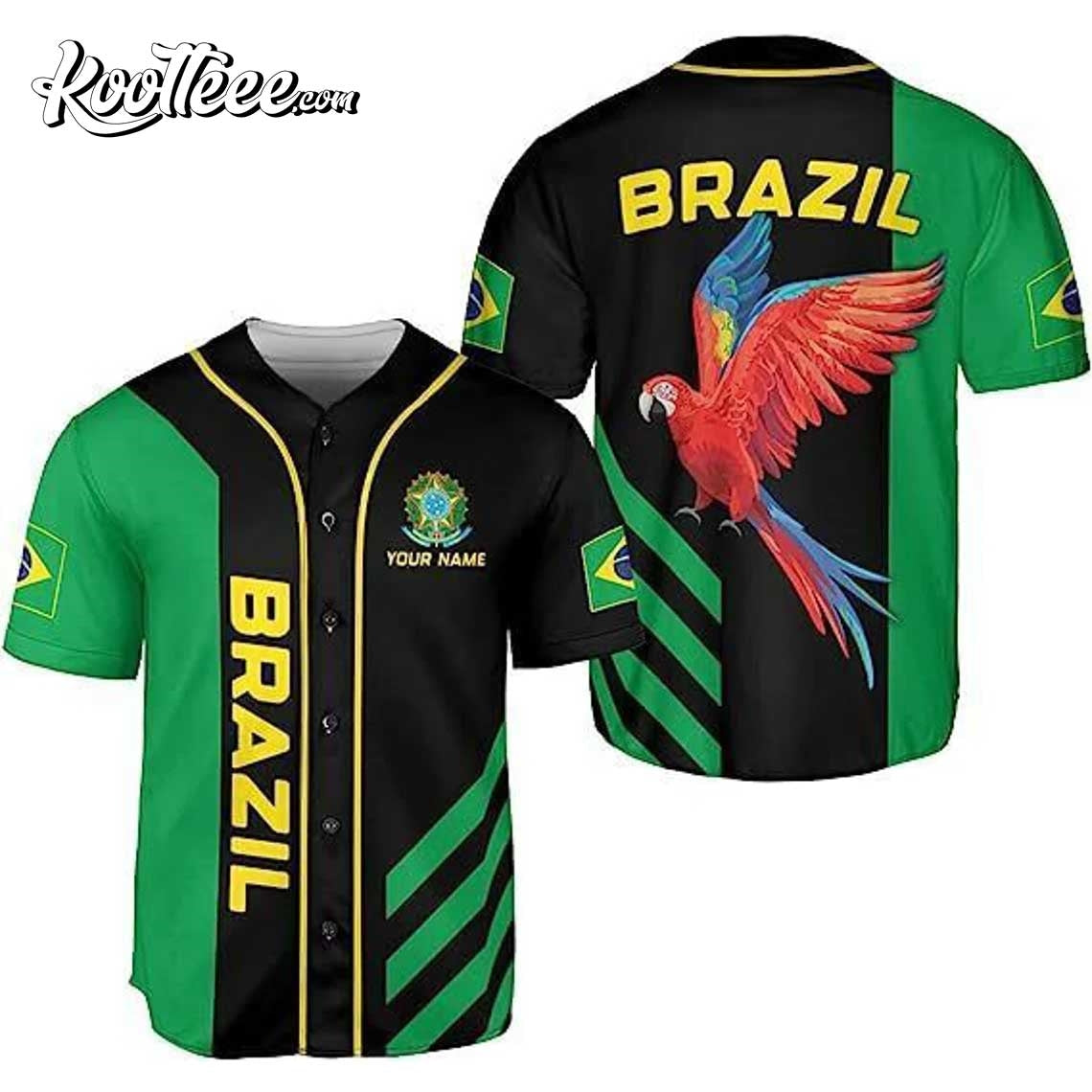 Personalized Brazil Bandeira Baseball Jersey Unisex T-shirt, Sweatshirt, Hoodie, Long Sleeve Tee - T-Shirt, Sweatshirt, Hoodie