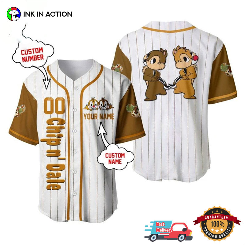 Personalized Chip And Dale Cute Chipmunk Baseball Jersey Unisex T-shirt, Sweatshirt, Hoodie, Long Sleeve Tee - T-Shirt, Sweatshirt, Hoodie