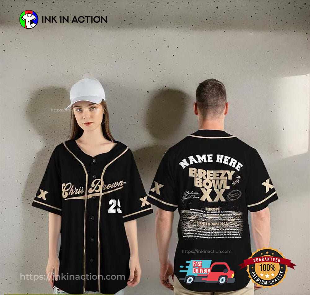 Personalized Chris Breezy Bowl XX 2025 Baseball Jersey Unisex T-shirt, Sweatshirt, Hoodie, Long Sleeve Tee - T-Shirt, Sweatshirt, Hoodie