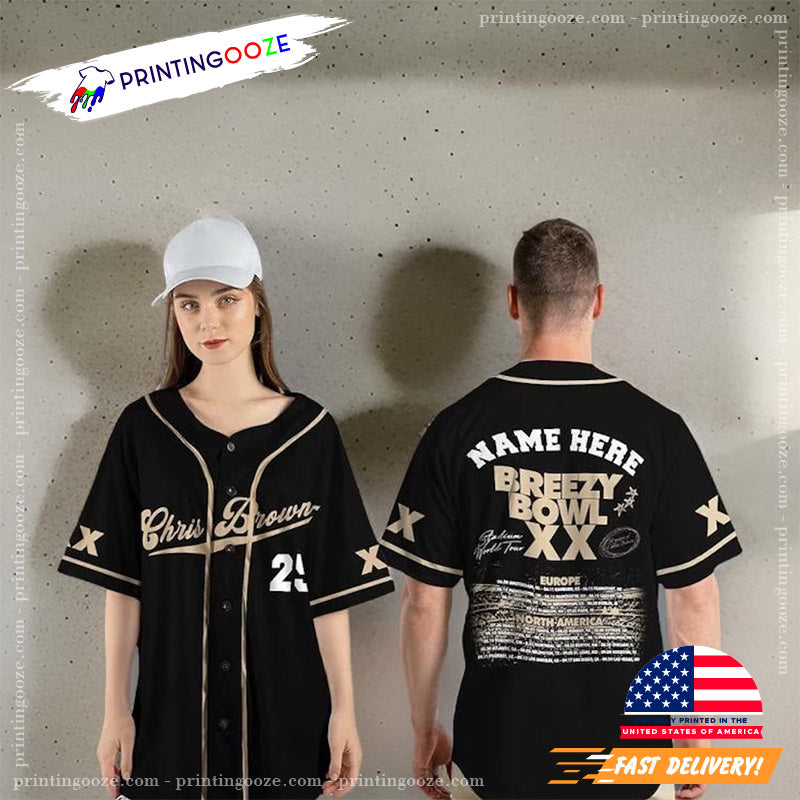 Personalized Chris Breezy Breezy Bowl XX 2025 Baseball Jersey Unisex T-shirt, Sweatshirt, Hoodie, Long Sleeve Tee - T-Shirt, Sweatshirt, Hoodie
