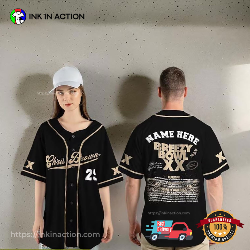 Personalized Chris Breezy Breezy Bowl XX Baseball Jersey Unisex T-shirt, Sweatshirt, Hoodie, Long Sleeve Tee - T-Shirt, Sweatshirt, Hoodie