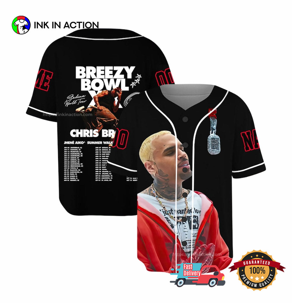 Personalized Chris Brown Breezy Bowl Baseball Jersey Unisex T-shirt, Sweatshirt, Hoodie, Long Sleeve Tee - T-Shirt, Sweatshirt, Hoodie