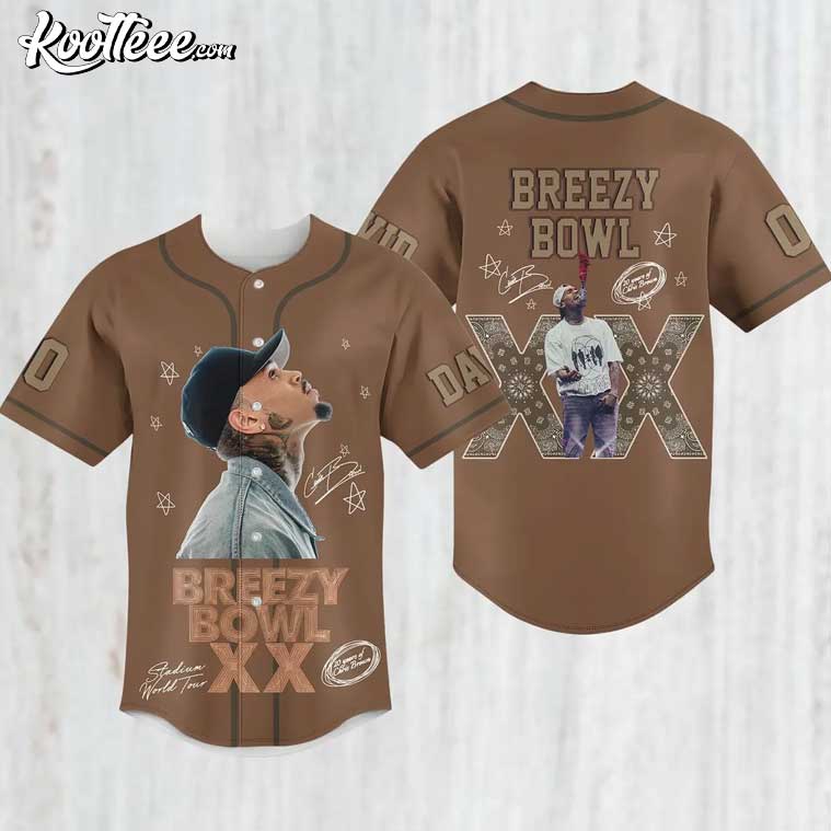 Personalized Chris Brown Breezy Bowl XX Brown Baseball Jersey Unisex T-shirt, Sweatshirt, Hoodie, Long Sleeve Tee - T-Shirt, Sweatshirt, Hoodie