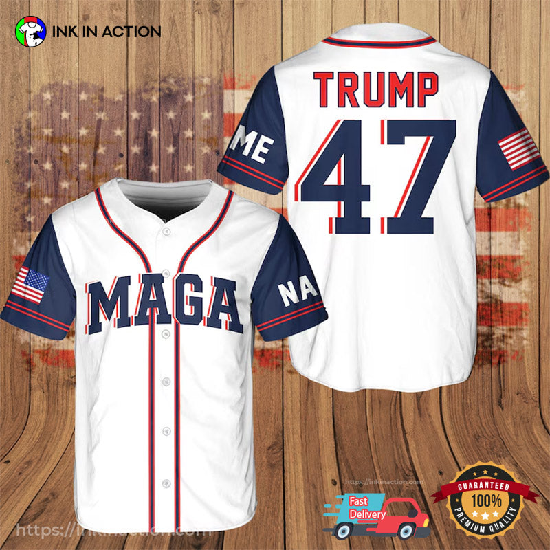 Personalized Donald Trump MAGA Baseball Jersey Unisex T-shirt, Sweatshirt, Hoodie, Long Sleeve Tee - T-Shirt, Sweatshirt, Hoodie