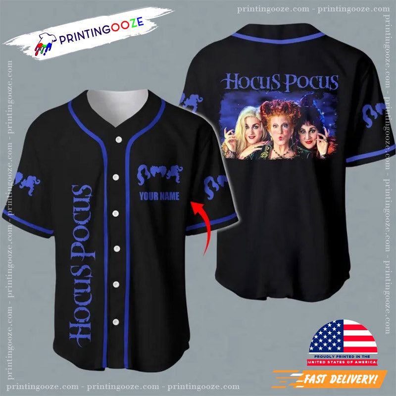 Personalized Hocus Pocus Sanderson Sisters Baseball Jersey Unisex T-shirt, Sweatshirt, Hoodie, Long Sleeve Tee - T-Shirt, Sweatshirt, Hoodie