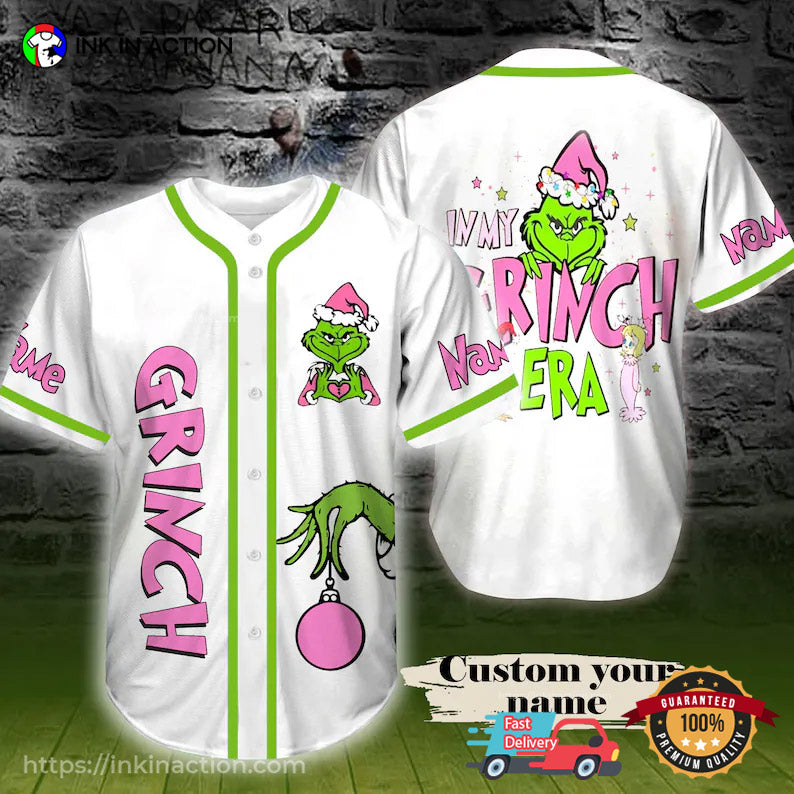 Personalized In My Grinch Era Baseball Jersey Unisex T-shirt, Sweatshirt, Hoodie, Long Sleeve Tee - T-Shirt, Sweatshirt, Hoodie