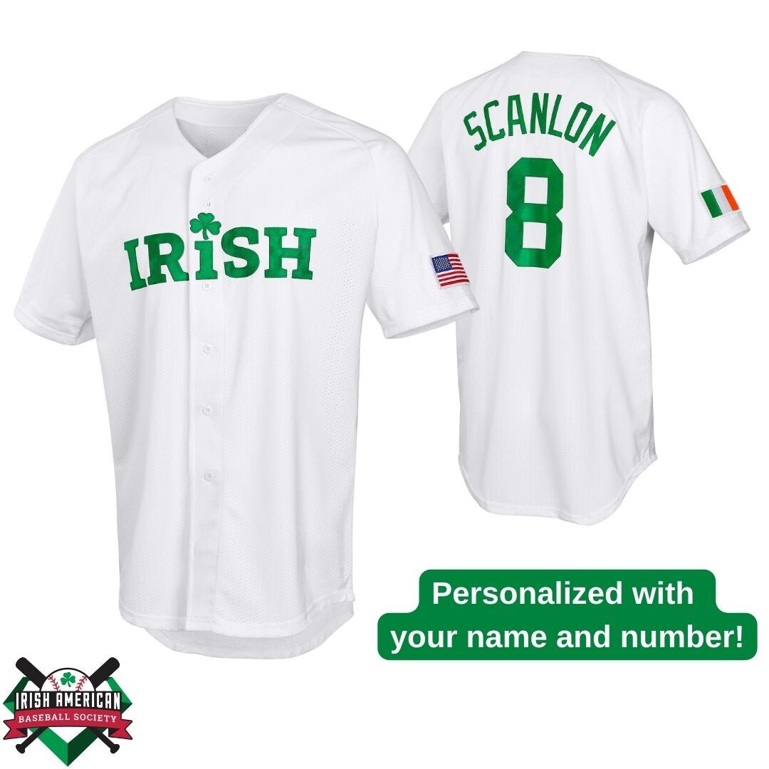 Personalized Irish Clover White Baseball Jersey Unisex T-shirt, Sweatshirt, Hoodie, Long Sleeve Tee - T-Shirt, Sweatshirt, Hoodie