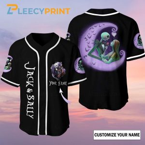 Personalized Jack And Saly Baseball Jersey, Custom Jack And Saly Couple, Nightmare Before Christmas Jersey - T-Shirt, Sweatshirt, Hoodie