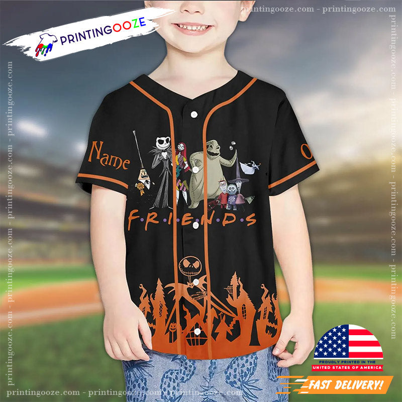 Personalized Jack Skellington Halloween Cartoon Baseball Jersey Unisex T-shirt, Sweatshirt, Hoodie, Long Sleeve Tee - T-Shirt, Sweatshirt, Hoodie
