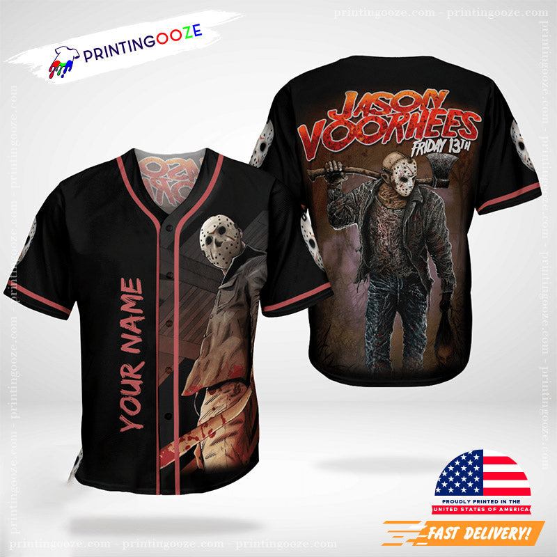 Personalized Jason Voorhees Friday 13th Movie baseball Jersey Unisex T-shirt, Sweatshirt, Hoodie, Long Sleeve Tee - T-Shirt, Sweatshirt, Hoodie