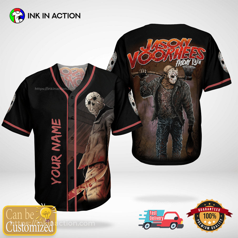 Personalized Jason Voorhees Friday 13th Baseball Jersey Unisex T-shirt, Sweatshirt, Hoodie, Long Sleeve Tee - T-Shirt, Sweatshirt, Hoodie