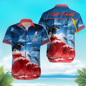 Personalized Los Angeles Dodgers Flower Summer Tropical Hawaiian Shirt, LA Dodgers Hawaiian Shirt - T-Shirt, Sweatshirt, Hoodie