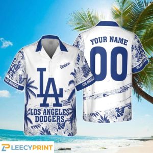 Personalized Los Angeles Dodgers MLB Flower Pattern Summer Hawaiian Shirt, LA Dodgers Hawaiian Shirt - T-Shirt, Sweatshirt, Hoodie