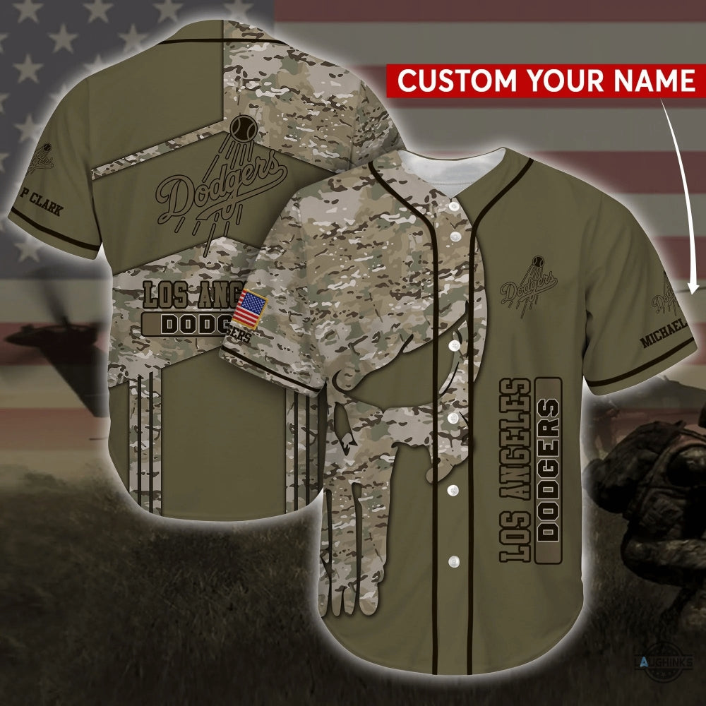Personalized Los Angeles Dodgers Mlb Camo Baseball Jersey Shirt La Dodgers 2024 All Over Printed Military Uniform Shirts Mlb Shop Gift For Shohei Ohtani Fans - T-Shirt, Sweatshirt, Hoodie