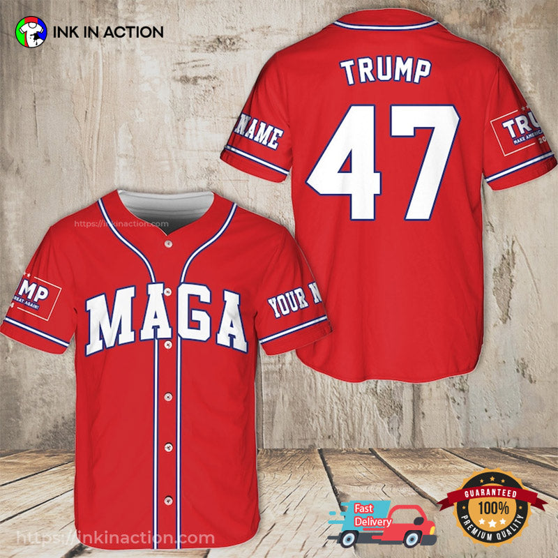 Personalized MAGA Trump Baseball Jersey Unisex T-shirt, Sweatshirt, Hoodie, Long Sleeve Tee - T-Shirt, Sweatshirt, Hoodie