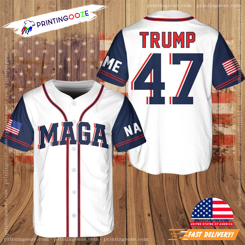 Personalized MAGA Trump Support Baseball Jersey Unisex T-shirt, Sweatshirt, Hoodie, Long Sleeve Tee - T-Shirt, Sweatshirt, Hoodie