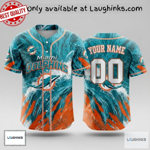 Personalized Miami Dolphins Baseball Jersey Shirt Unisex T-shirt, Sweatshirt, Hoodie, Long Sleeve Tee - T-Shirt, Sweatshirt, Hoodie