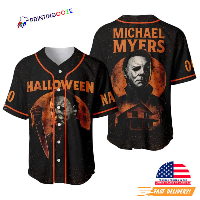 Personalized Michael Myers Halloween Night Baseball Jersey Unisex T-shirt, Sweatshirt, Hoodie, Long Sleeve Tee - T-Shirt, Sweatshirt, Hoodie