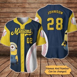 Personalized Minions Baseball Jersey, Minions Baseball Shirts, Minions Lover Shirt, Minions Movie Shirt - T-Shirt, Sweatshirt, Hoodie