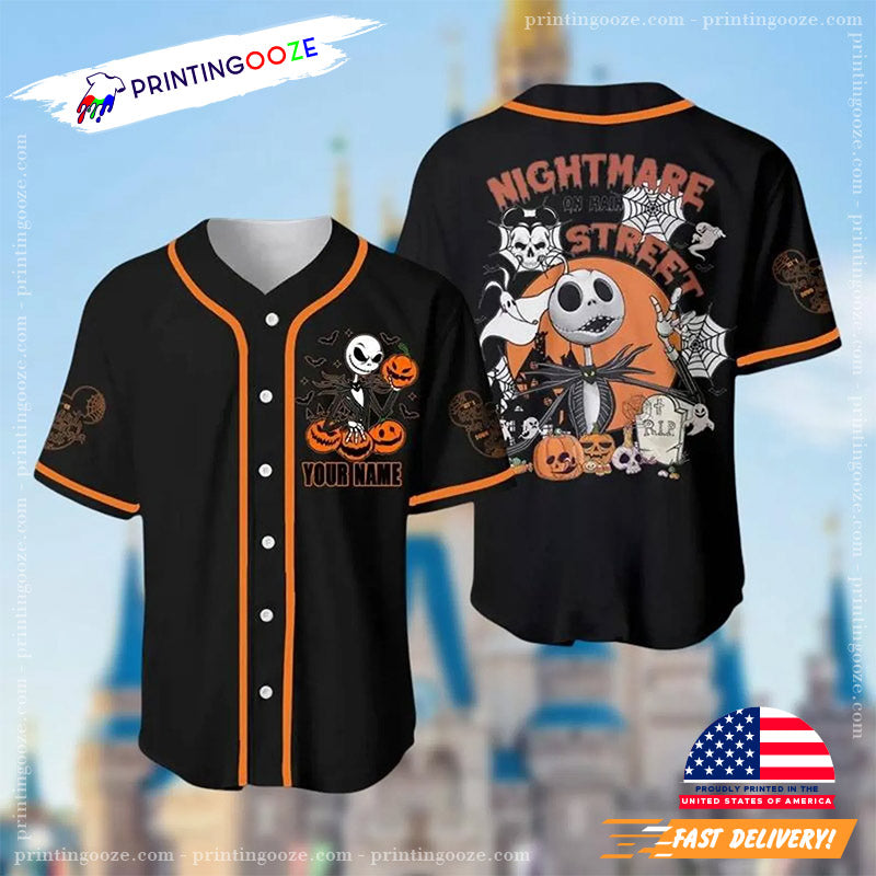 Personalized Nightmare Before Christmas Halloween Cartoon Baseball Jersey Unisex T-shirt, Sweatshirt, Hoodie, Long Sleeve Tee - T-Shirt, Sweatshirt, Hoodie